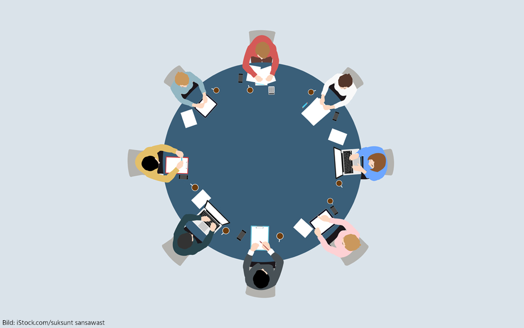 Virtuelle Roundtables, Top View Round Table Meeting
